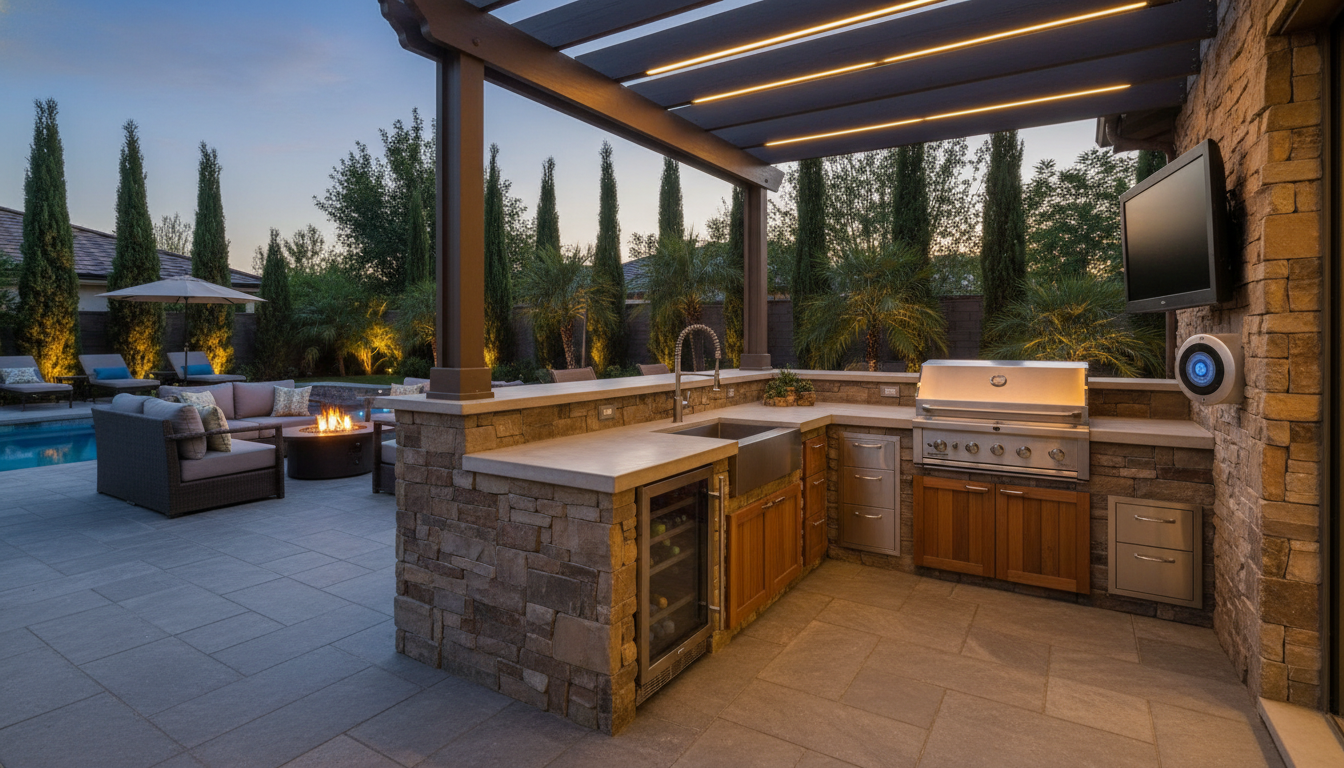 Editorial photograph for article about: The Complete Guide to Outdoor Kitchen Design: From Planning to Perfect Execution