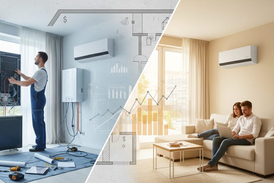 Editorial photograph for article about: The True Cost of Heat Pump Installation: A Room-by-Room Breakdown of Expenses, Saving